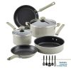 Farberware DuraStrong 12 Piece Nonstick Pots and Pans Set, Gray