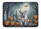 English Bulldog Spooky Halloween Memory Foam Kitchen Mat Machine Washable Anti-Fatigue Mat Cushion Comfort Bath Mat or Kitchen Rug