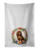 Sussex Spaniel and Flowers Kitchen Towel Set of 2 White Dish Towels Decorative Bathroom Hand towel for Hand, Face, Hair, Yoga, Tea, Dishcloth