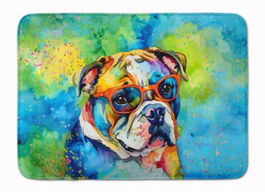 English Bulldog Hippie Dawg Memory Foam Kitchen Mat Machine Washable Anti-Fatigue Mat Cushion Comfort Bath Mat or Kitchen Rug