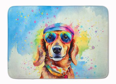 Dachshund Hippie Dawg Memory Foam Kitchen Mat Machine Washable Anti-Fatigue Mat Cushion Comfort Bath Mat or Kitchen Rug