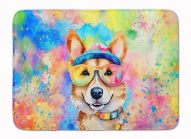 Corgi Hippie Dawg Memory Foam Kitchen Mat Machine Washable Anti-Fatigue Mat Cushion Comfort Bath Mat or Kitchen Rug