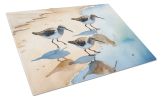 Sandpipers Glass Cutting Board Decorative Tempered Glass Kitchen Cutting and Serving Board Large Size Chopping Board