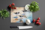 Sandpipers Glass Cutting Board Decorative Tempered Glass Kitchen Cutting and Serving Board Large Size Chopping Board