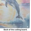 Dolphin Leaping at Sunrise Glass Cutting Board Decorative Tempered Glass Kitchen Cutting and Serving Board Large Size Chopping Board