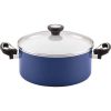 Farberware PURECOOK 12 Piece Ceramic Nonstick Pots and Pans Set, Blue