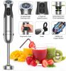 KOIOS Immersion Hand Blender, 5-in-1 Hand Blender with Entire Stainless Steel Blender Shaft, Full Copper Motor, Built in 12 Speed Turbo Stick Blender