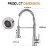 Single Handle 1 Hole High Arc Spring Kitchen Sink Faucet with 3-function Pull Down Sprayer ,Hot and Cold water pipes