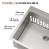 25 x 22 inch Drop-in or Topmount 16 Gauge R10 SUS304 Single Bowl Stainless Steel Kitchen Sink