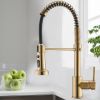 New Single Handle Pull-Down Sprayer Kitchen Faucet in Brushed Gold