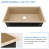 33inch Undermount Workstation Single Bowl NANO Marble Coating Stainless Steel Kitchen Sink whit Cutting Board, Strainer, Bottom Grid, colander