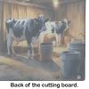 Cows Evening Milking Time Glass Cutting Board Decorative Tempered Glass Kitchen Cutting and Serving Board Large Size Chopping Board