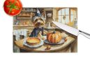 NEW Silky Terrier Fall Kitchen Pumpkins Glass Cutting Board Decorative Tempered Glass Kitchen Cutting and Serving Board Large Size Chopping Board