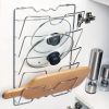 1pc Multifunctional Kitchen Pot and Lid Rack Wall-mounted Storage Rack Cutting Board Storage Rack