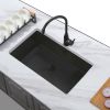 32 x 19 Inch Gloss Black Ceramic Coating with NanoTek Undermount Kitchen Sink;  16 Gauge Stainless Steel Wet Bar or Prep Sinks Single Bowl