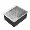 25 x 22 inch Drop-in or Topmount 16 Gauge R10 SUS304 Single Bowl Stainless Steel Kitchen Sink