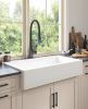 30"L x 19" W Farmhouse/Apron Front White Ceramic Kitchen Sink