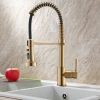 New Single Handle Pull-Down Sprayer Kitchen Faucet in Brushed Gold