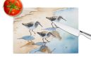 Sandpipers Glass Cutting Board Decorative Tempered Glass Kitchen Cutting and Serving Board Large Size Chopping Board