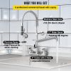 VEVOR Commercial Faucet Pre-Rinse with Sprayer, 8" Adjustable Center Wall Mount Kitchen Faucet with 12" Swivel Spout