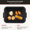 Geek Chef 7 In 1 Smokeless Electric Indoor Grill with Air Fry, Roast, Bake, Portable 2 in 1 Indoor Tabletop Grill & Griddle with Preset Function