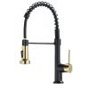 The new model is beautiful and durable Single Handle Pull-Down Sprayer Kitchen Faucet in Black+Gold