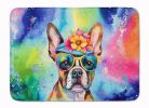 Boston Terrier Hippie Dawg Memory Foam Kitchen Mat Machine Washable Anti-Fatigue Mat Cushion Comfort Bath Mat or Kitchen Rug