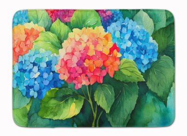 Hydrangeas in Watercolor Memory Foam Kitchen Mat Machine Washable Anti-Fatigue Mat Cushion Comfort Bath Mat or Kitchen Rug (Default: Default)