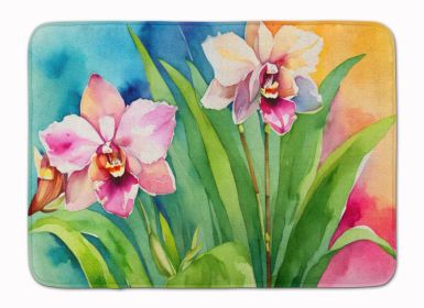 Orchids in Watercolor Memory Foam Kitchen Mat Machine Washable Anti-Fatigue Mat Cushion Comfort Bath Mat or Kitchen Rug (Default: Default)