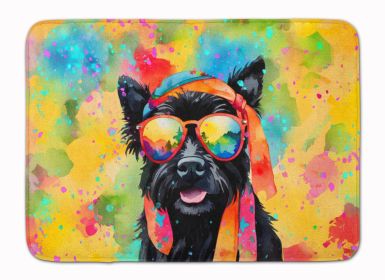 Scottish Terrier Hippie Dawg Memory Foam Kitchen Mat Machine Washable Anti-Fatigue Mat Cushion Comfort Bath Mat or Kitchen Rug (Default: Default)