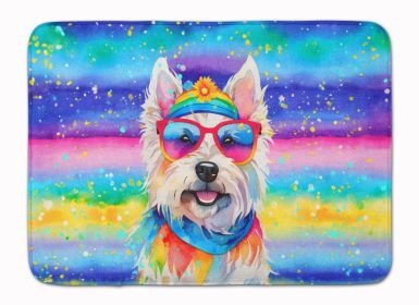 Westie Hippie Dawg Memory Foam Kitchen Mat Machine Washable Anti-Fatigue Mat Cushion Comfort Bath Mat or Kitchen Rug (Default: Default)