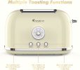 Toaster 2 Slice Retro Toaster Stainless Steel With 6 Bread Shade Settings And Bagel Cancel Defrost Reheat Function