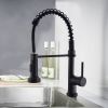 The new model is beautiful and durable Single Handle Pull-Down Sprayer Kitchen Faucet in Black+Gold