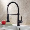 The new model is beautiful and durable Single Handle Pull-Down Sprayer Kitchen Faucet in Black+Gold